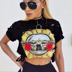Guns N Roses printed crop top